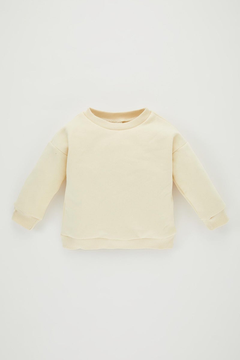 DeFacto Beige BabyBoy Baby Boy Long Sleeve T-Shirt Salopet 2 Piece Set Casual - Image 5
